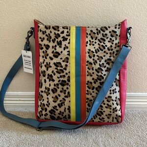 Large Upcycled leather never used crossbody